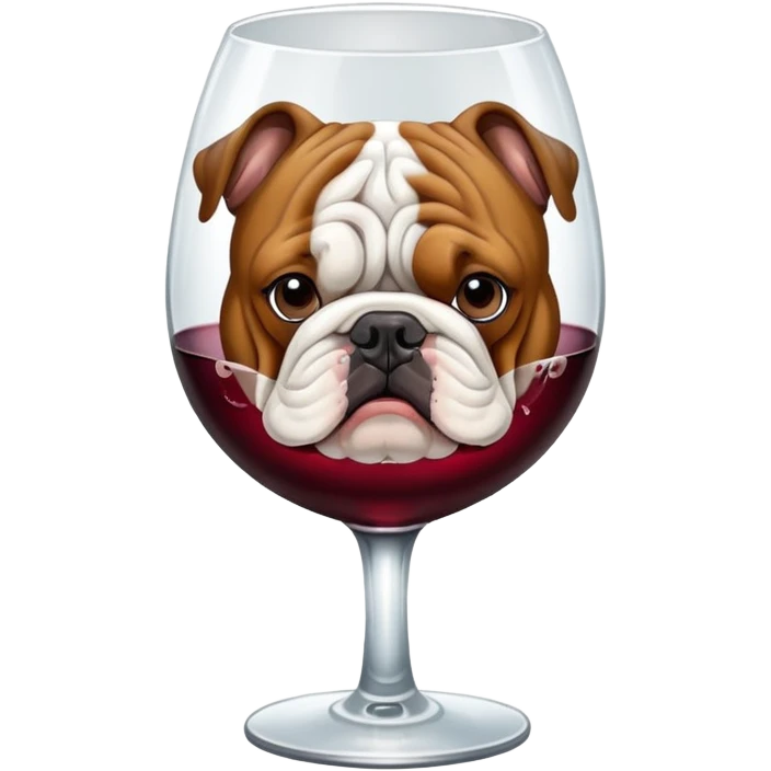 Bulldog in a wine glass emoji