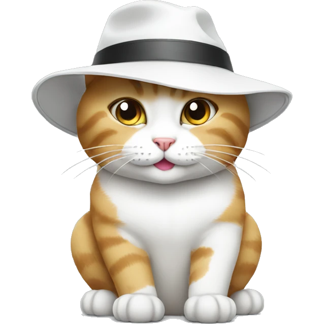 Cat with white hat emoji