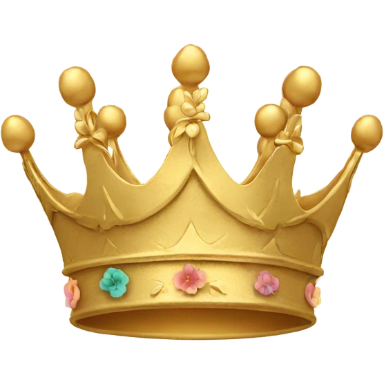 Gold crown with floral  emoji