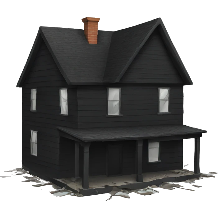 Broken black house emoji