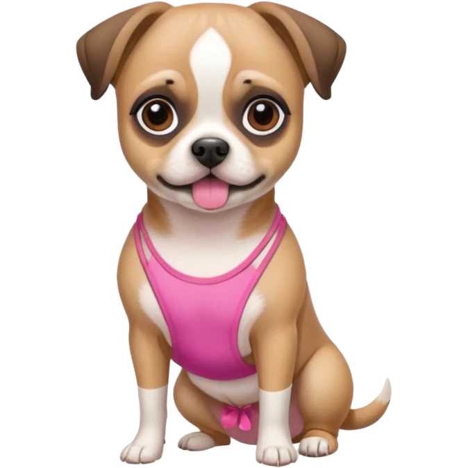 Jack Russel pug girl dog wearing a bikini  emoji
