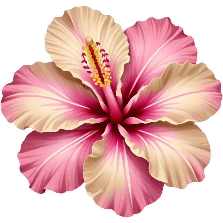 Pink and beige hibiscus flower  emoji