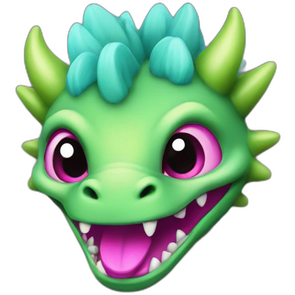 cyan and magenta baby dragon emoji