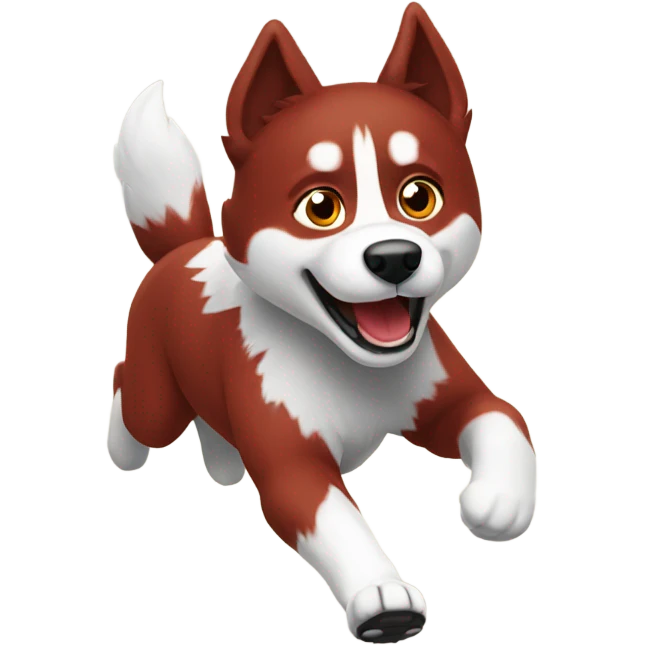 Red husky running emoji