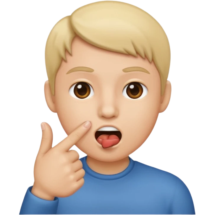 pointing in mouth  emoji