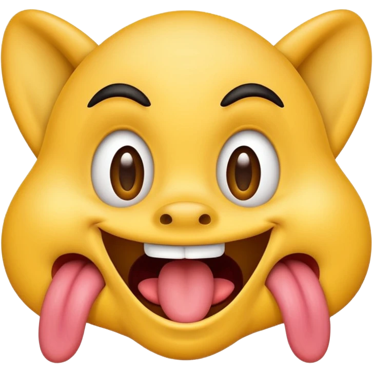 dopey face emoji, silly and wild, tongue out, eyes looking in different directions, big goofy smile emoji