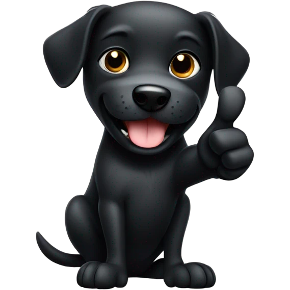 Black dog thumbs up emoji