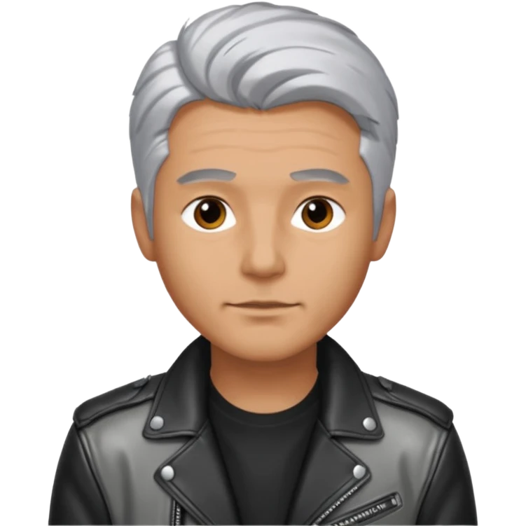 man with long metalic hair lether jacket emoji