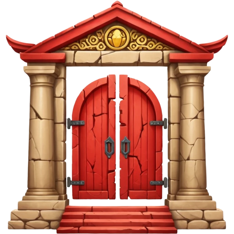 Cracked Temple gate red emoji