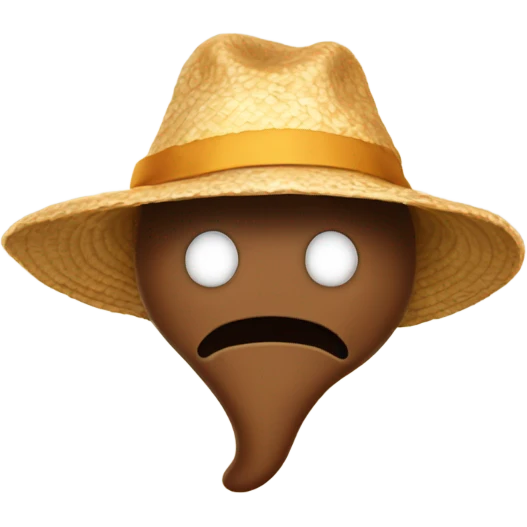poop with sun hat emoji