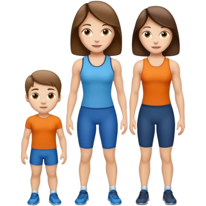 Light brunette beautiful fit mom with 3 sons emoji