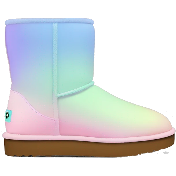 Pastel gradient hue platform short uggs emoji