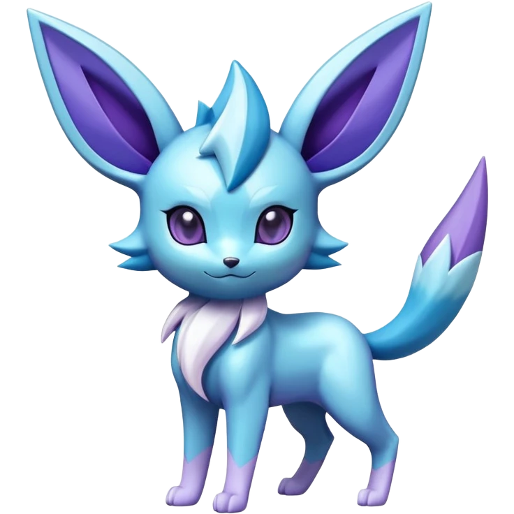 Shiny colorful Glaceon-Espeon-Pokémon emoji