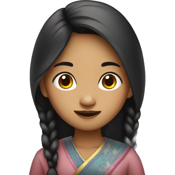 Chinese-Indian girl emoji