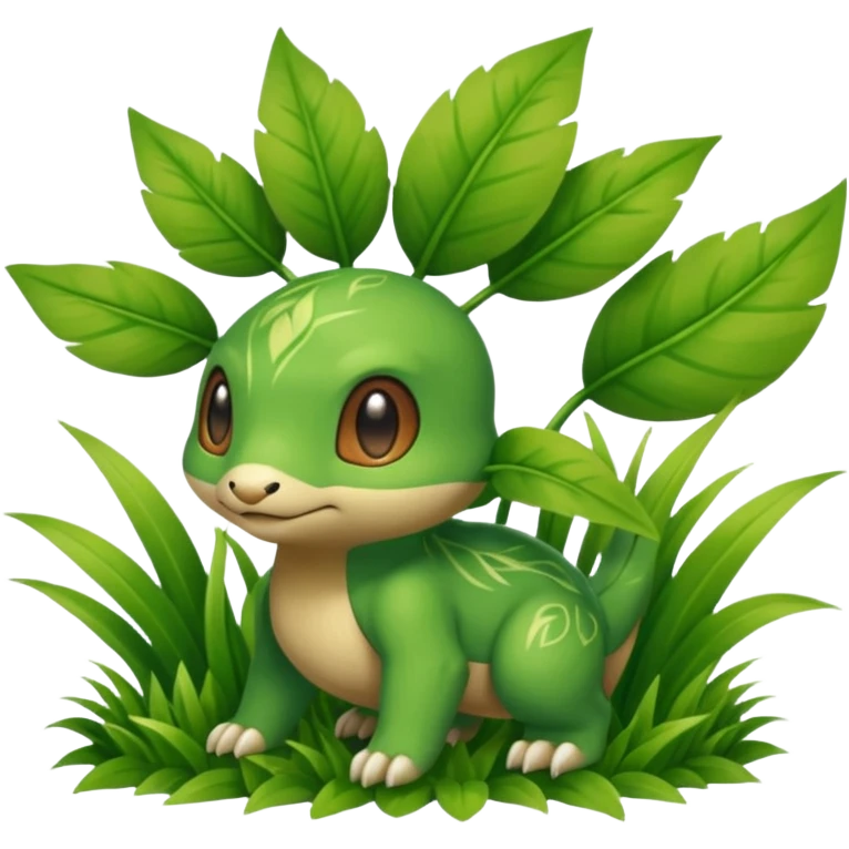 Pokemon red and green legendary grass type emoji
