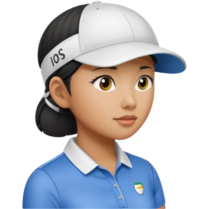 asian women golfer sick profile emoji