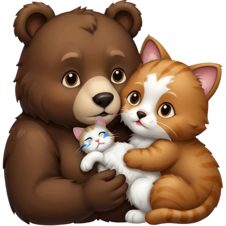 Bär küsst Katze erotisch emoji