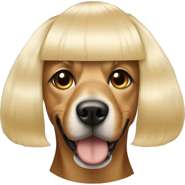 Dog with blonde wig emoji