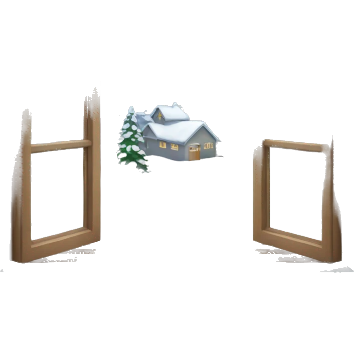 Window overlooking a snowy landscape emoji