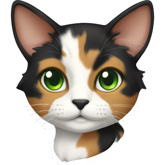 Calico cat with green eyes  emoji