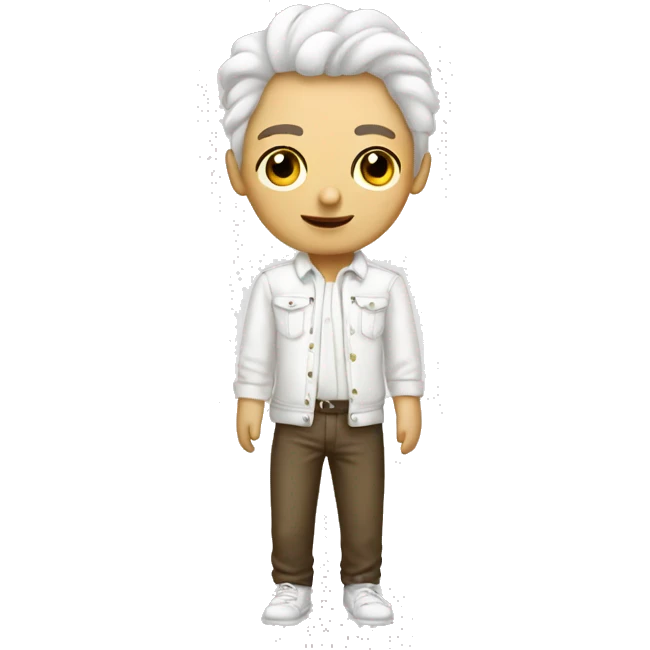 white barboncino whit clothes  emoji