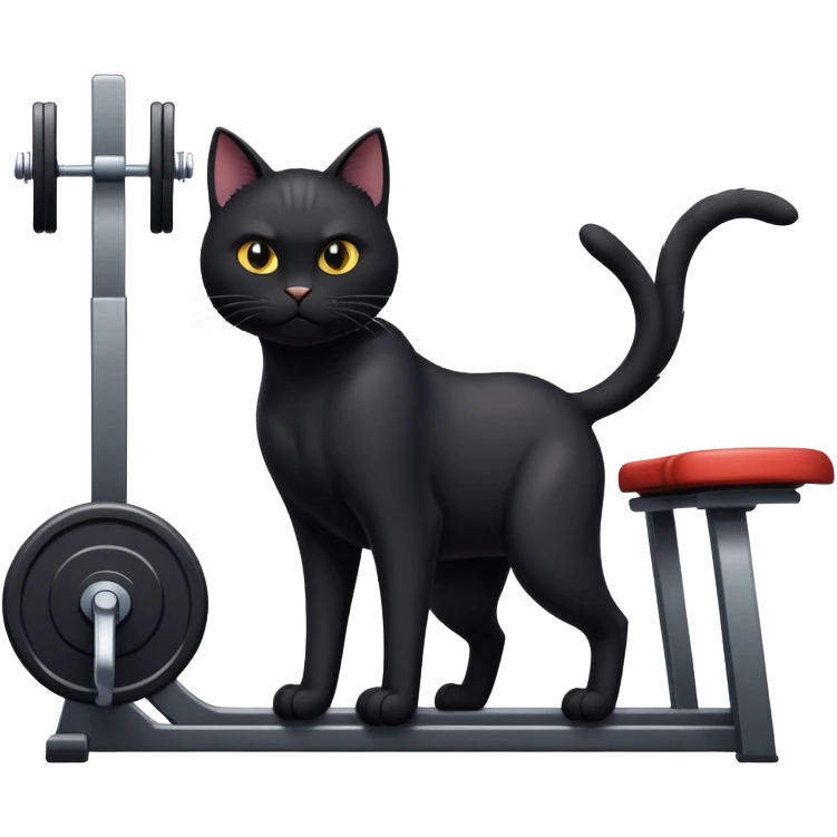 Sexy black cat in the gym emoji