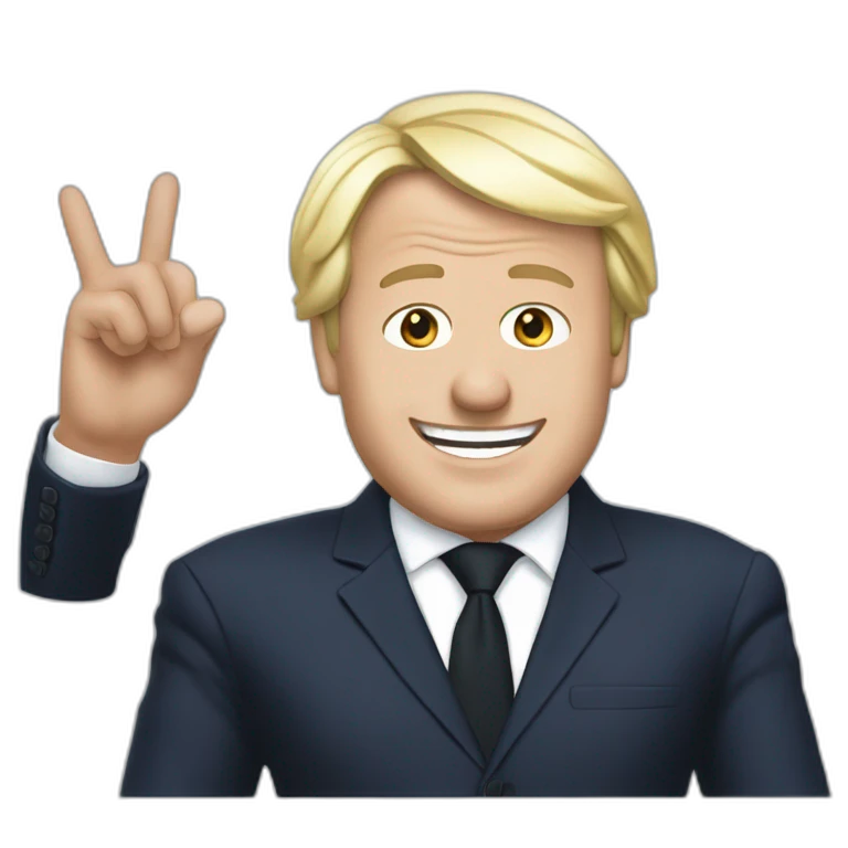 Macron embrasse le pen emoji