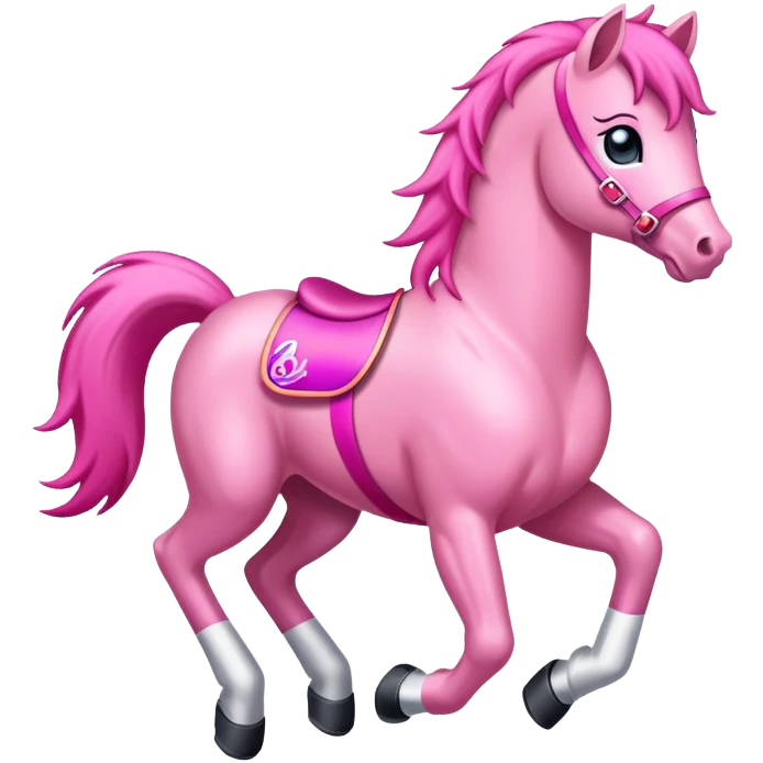 Pink pony racing disco emoji