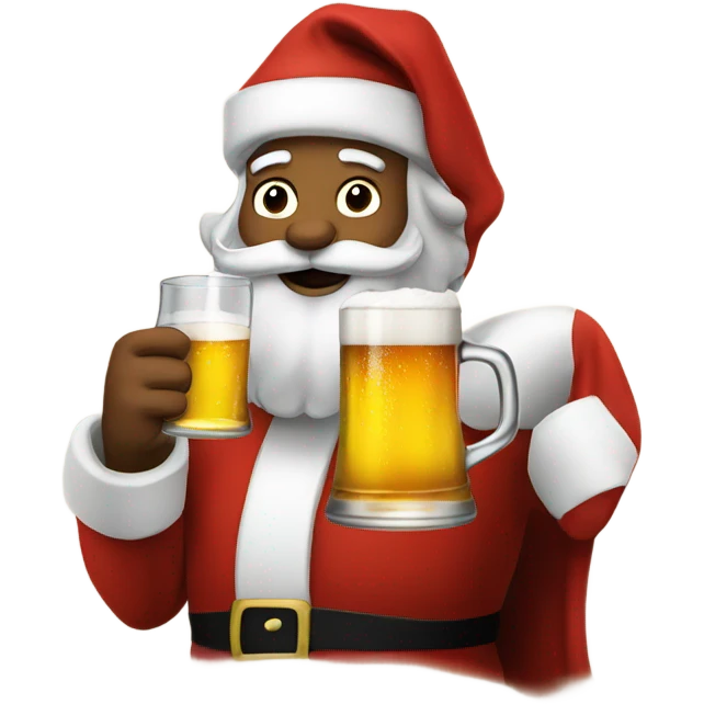 Santa drinking beer  emoji