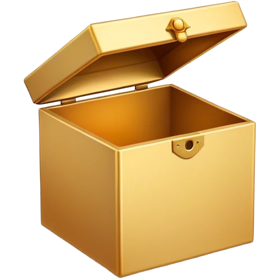 A simple, minimalist open magic box with a subtle shadow underneath, symbolizing an empty space ready to be filled. The design is flat, modern, and uncluttered, perfect for an empty state UI. emoji