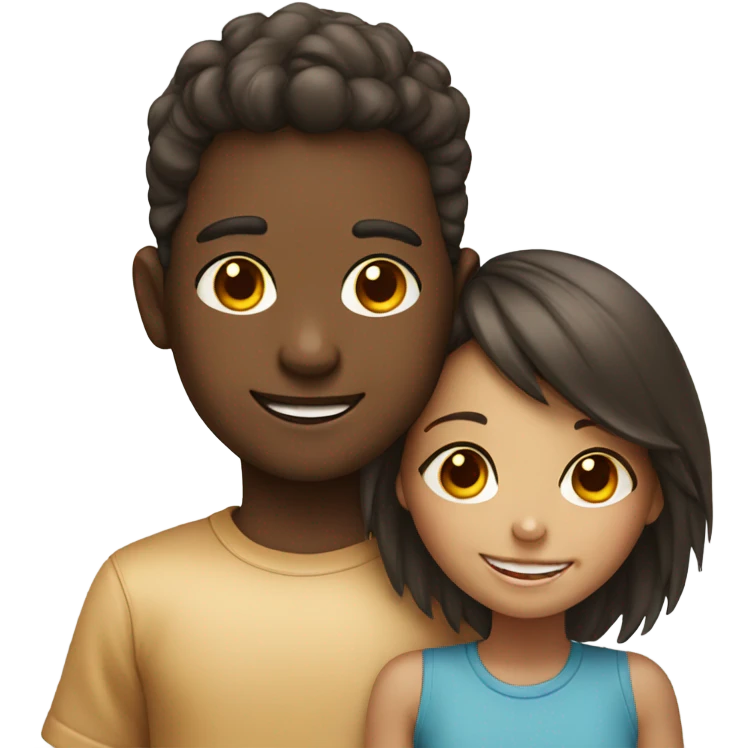 smiling girl and boy portrait emoji