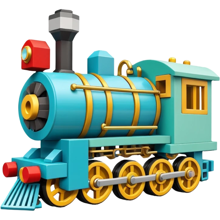 train from the Minecraft Create mod, detailed, blocky, with visible gears and mechanical parts emoji