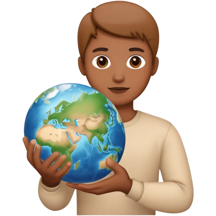 A person with the world  emoji