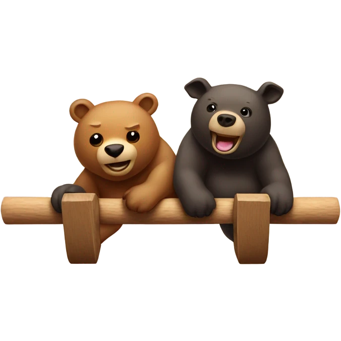 Bear and bull on seesaw  emoji