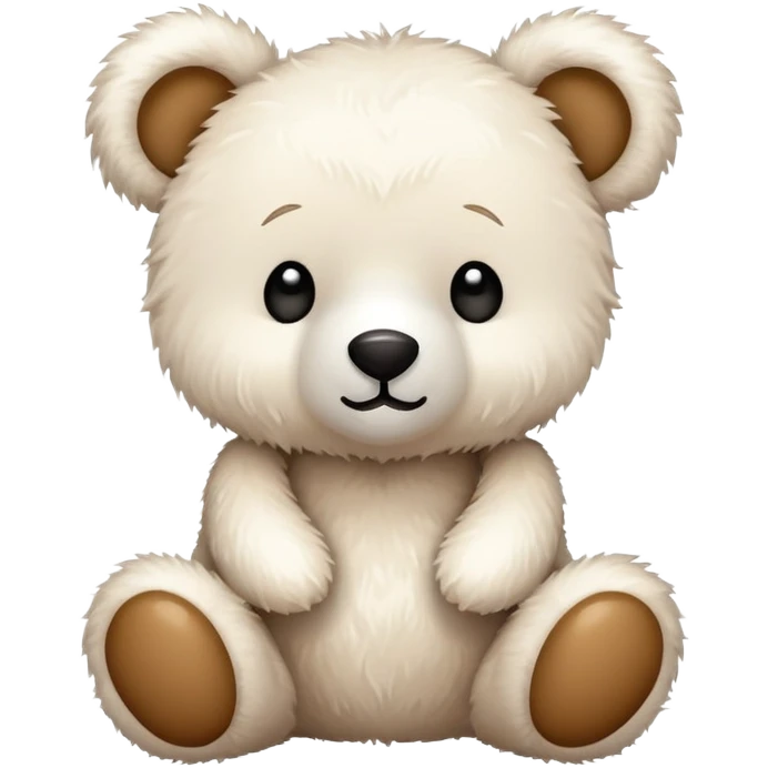 Adorable teddy bear white emoji