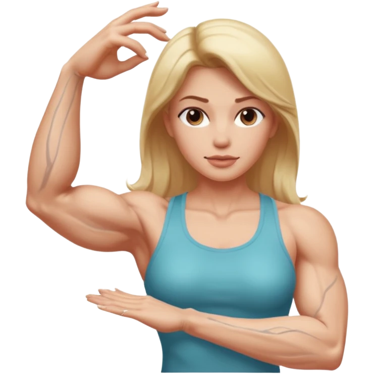 Female arm with muscle and manicured hands  emoji