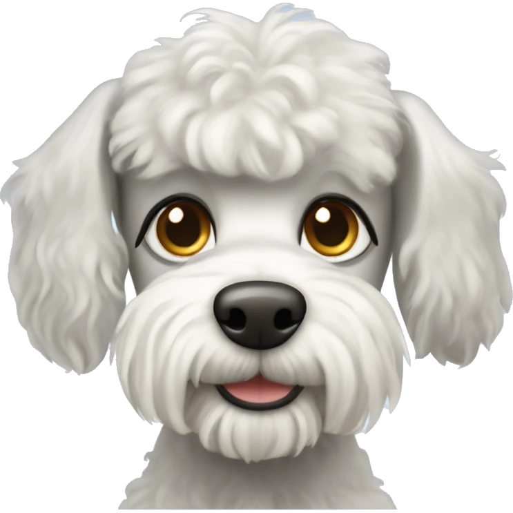 White schnauzer poodle mix dog  emoji