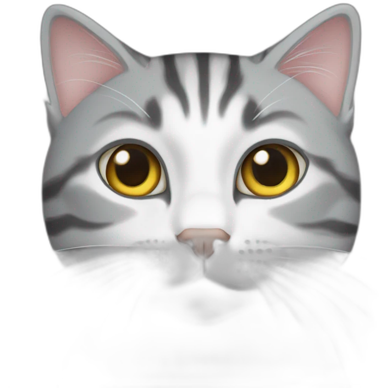 Grey and white tabby cat emoji