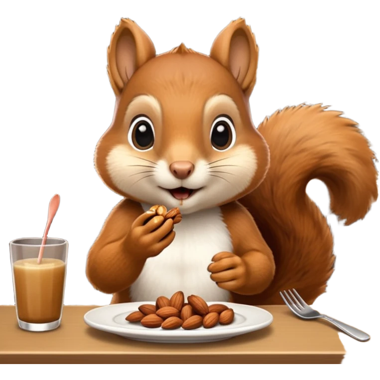 squirrel at a restaurant table emoji