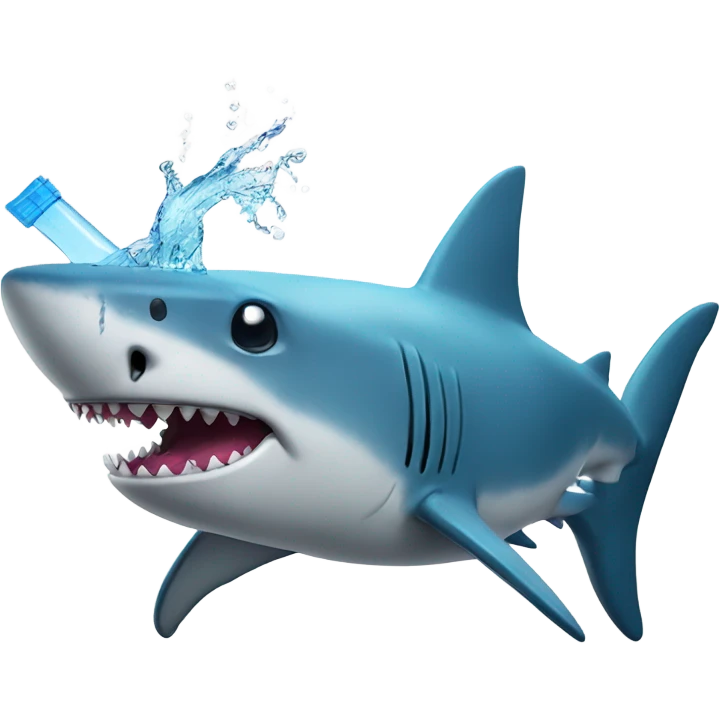 Shark wiht water gun emoji