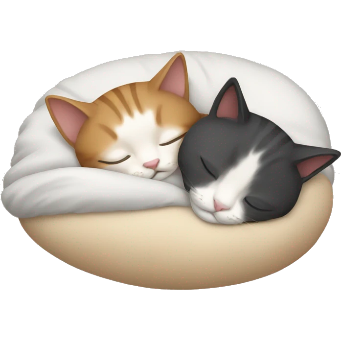 two cats sleeping together emoji