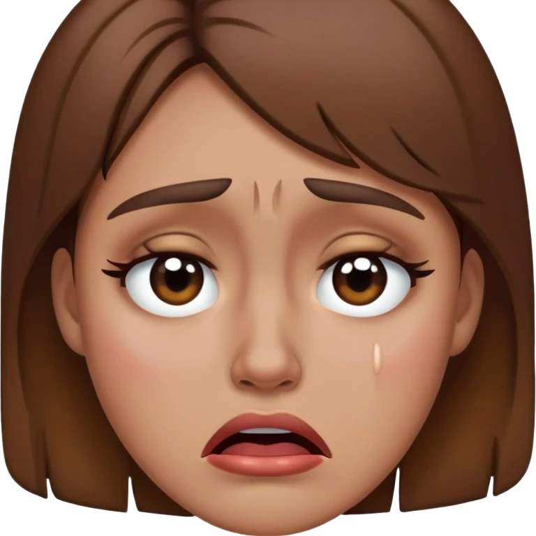 crying at bad makeup same face brown hair emoji