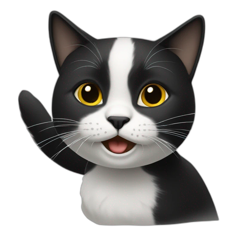 un gato blanco y negro emoji