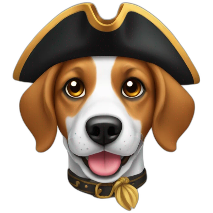 pirate hat happy beagle emoji