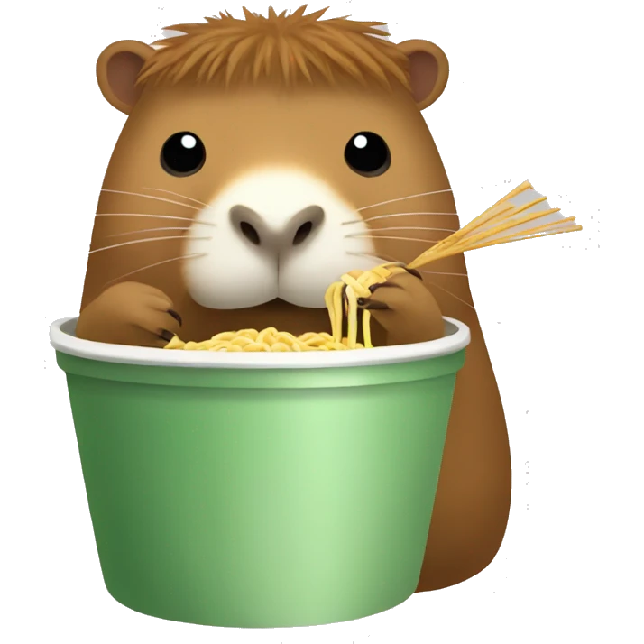 capybara eating pot noodle emoji