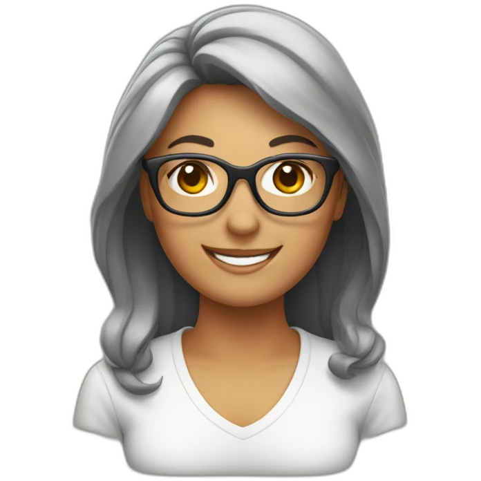 Happy looking woman with glasses emoji