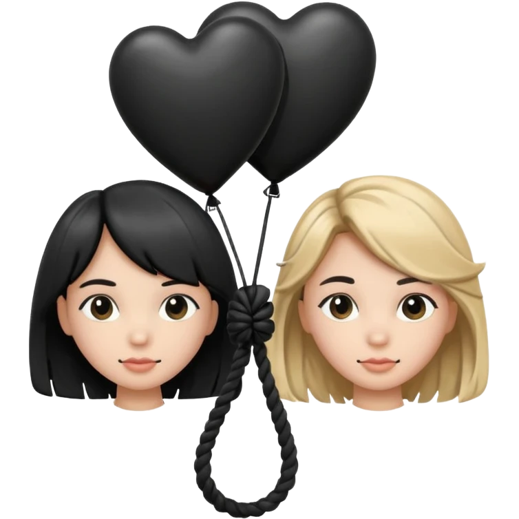 crea un emoji con esos 3 en conjunto👭🏻🖤🪢 emoji