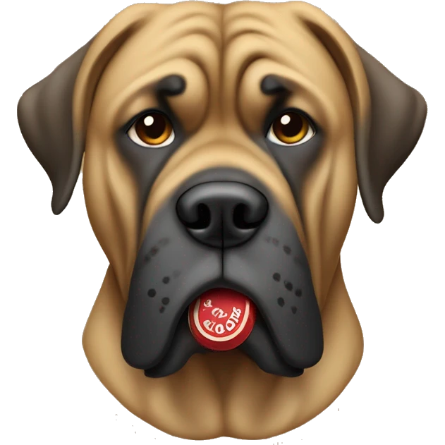 Mastiff holding a cigaratte emoji
