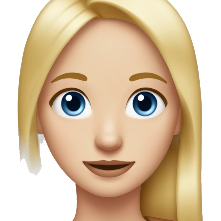 Girl with blue eyes blonde hair with a sausage dog  emoji