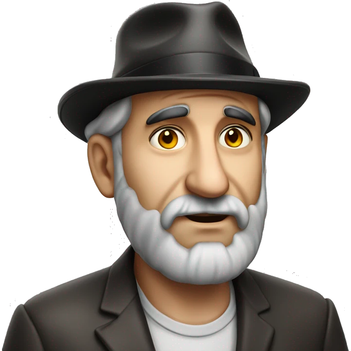 Jewish man in a Jewish hat photorealistic serious emoji